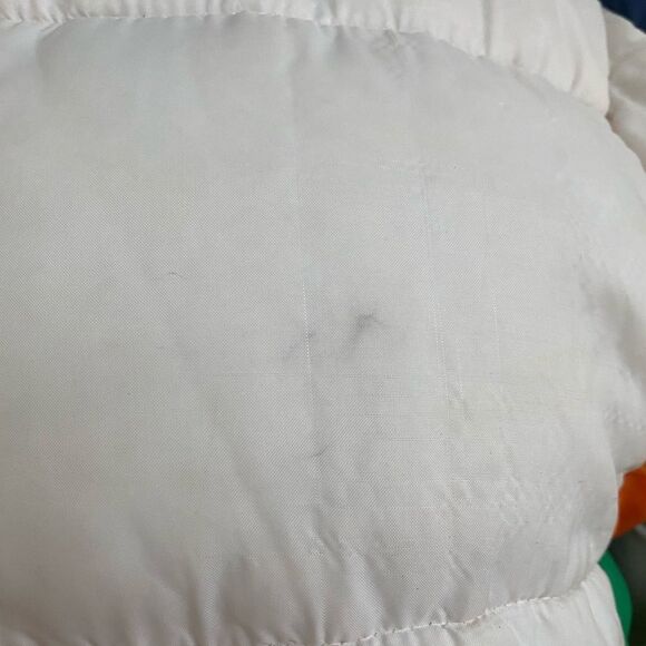 EPIC Vintage 1970s Rainbow Striped Down Puffer Coat Jacket - Picture 9 of 16